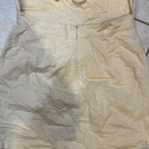 American Threads Cream Linen Button Front Backless Halter Dress M - Picture 8 of 9